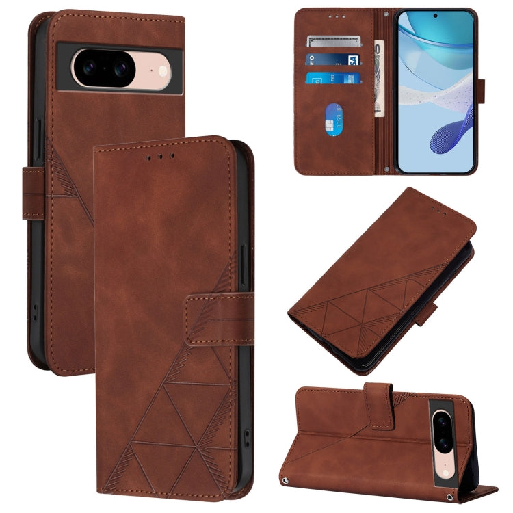 Crossbody 3D Embossed Flip Leather Phone Case, For Google Pixel 9 Pro, For Google Pixel 9, For Google Pixel 8a, For Google Pixel 8 Pro