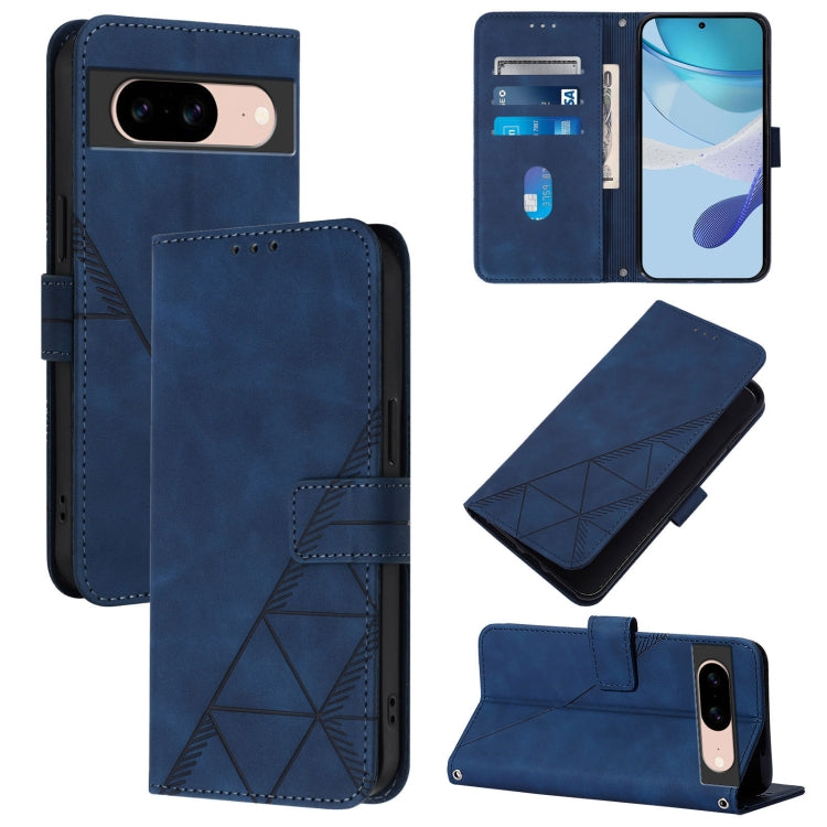 Crossbody 3D Embossed Flip Leather Phone Case, For Google Pixel 9 Pro, For Google Pixel 9, For Google Pixel 8a, For Google Pixel 8 Pro