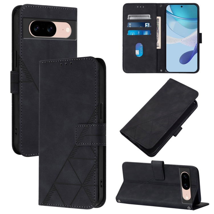 Crossbody 3D Embossed Flip Leather Phone Case, For Google Pixel 9 Pro, For Google Pixel 9, For Google Pixel 8a, For Google Pixel 8 Pro