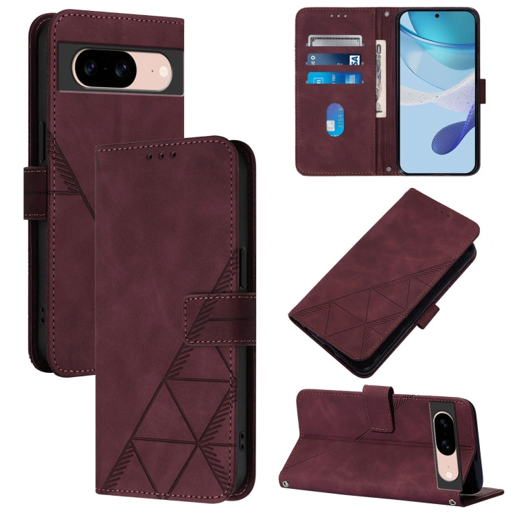 Crossbody 3D Embossed Flip Leather Phone Case, For Google Pixel 9 Pro, For Google Pixel 9, For Google Pixel 8a, For Google Pixel 8 Pro