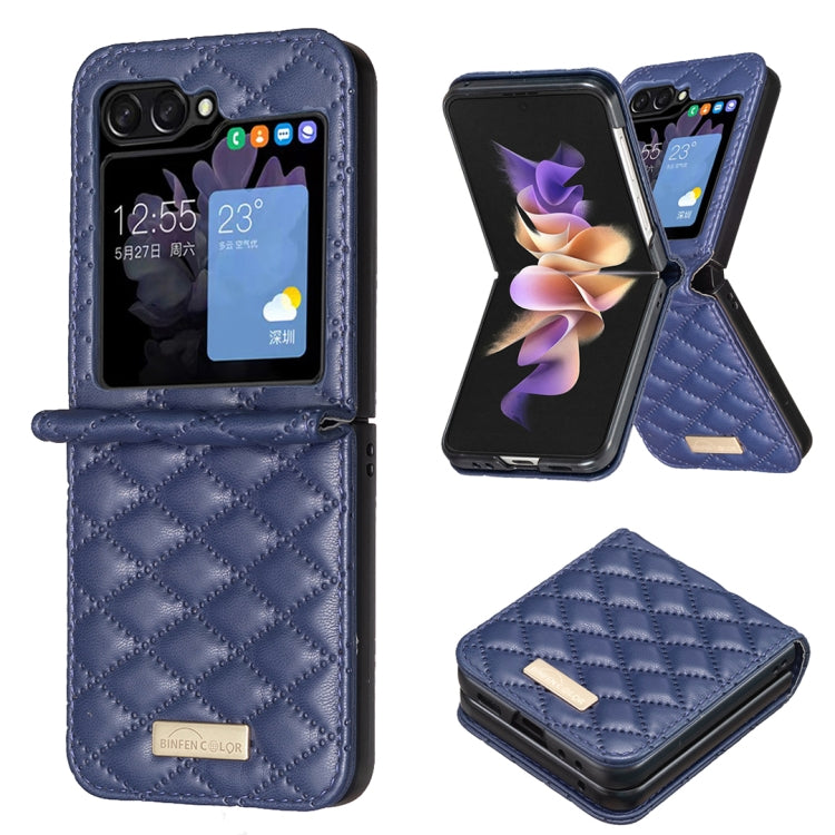 Samsung Galaxy Z Flip 6 Diamond Lattice PU + PC Shockproof Phone Case Cover