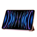 For iPad Pro 11 2024 Three-fold Holder Flip Tablet Leather Case