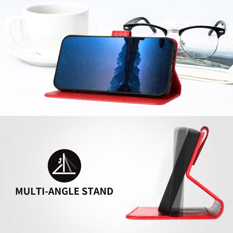 Carbon Fiber Buckle Leather Phone Case with Lanyard, For iPhone 17 Air