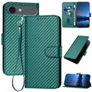Carbon Fiber Buckle Leather Phone Case with Lanyard, For iPhone 17 Air