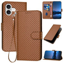 Carbon Fibre Buckle Leather Phone Case with Lanyard For iPhone 17 Pro Max