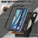 For iPad Air 13 2024 Rotatable Holder Silicone Hybrid PC Tablet Case with Shoulder Strap
