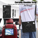 For iPad Air 13 2024 Rotatable Holder Silicone Hybrid PC Tablet Case with Shoulder Strap