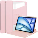 For iPad Air 13 inch 2024 Transparent Rotation Smart Leather Tablet Case