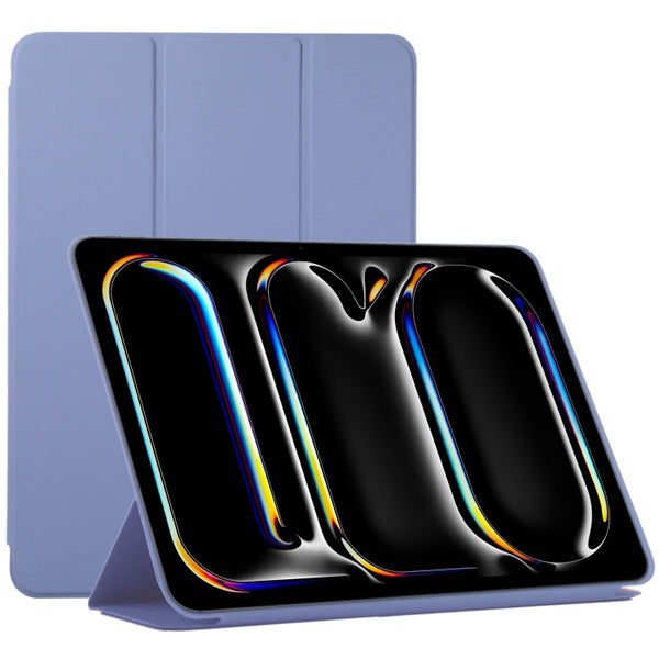 For iPad Air 11 2024 Double-sided Clip Non-buckle Magnetic PU Smart Tablet Case