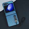 Samsung Galaxy Z Flip 5 Flash Diamond Fold PC Phone Case with Lanyard