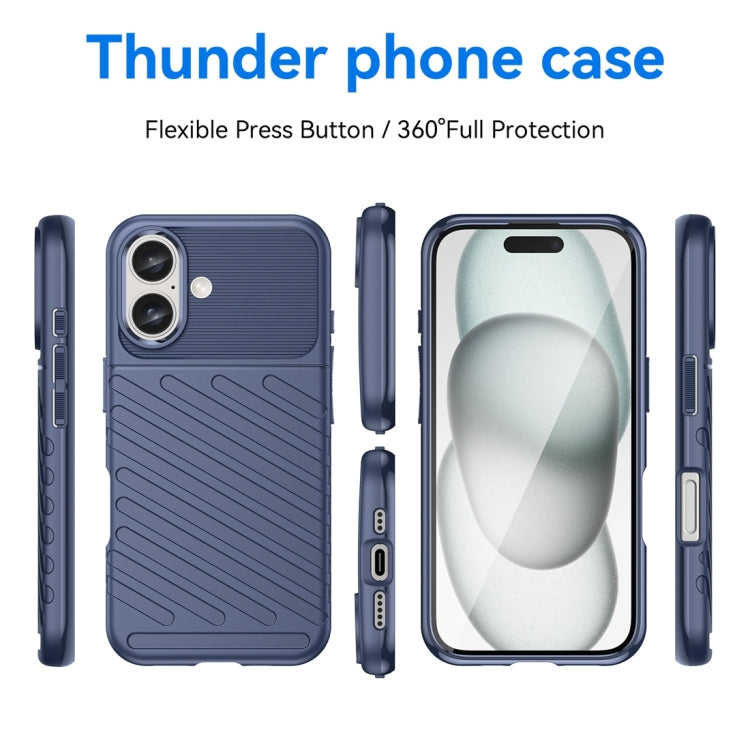 For iPhone 16 Thunderbolt Shockproof Soft TPU Phone Case