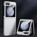 For Samsung Galaxy Z Flip 6 Electroplated Frame Folding PU Phone Case