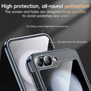 For Samsung Galaxy Z Flip 6 Electroplated Frame Folding PU Phone Case