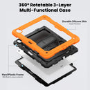 For iPad Air 13 2024 Silicone Hybrid PC Tablet Case with Shoulder Strap