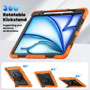 For iPad Air 13 2024 Silicone Hybrid PC Tablet Case with Shoulder Strap