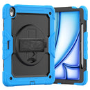 For iPad Air 13 2024 Silicone Hybrid PC Tablet Case with Shoulder Strap