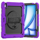 For iPad Air 13 2024 Silicone Hybrid PC Tablet Case with Shoulder Strap