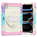 For iPad Pro 13 inch 2024 Silicone Hybrid PC Tablet Case with Shoulder Strap