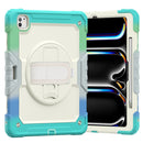 For iPad Pro 13 inch 2024 Silicone Hybrid PC Tablet Case with Shoulder Strap