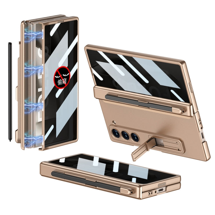 For Samsung Galaxy Fold 6 Integrated Anti Peep Full Coverage Magnetic Fold Phone Case with Pen Slot