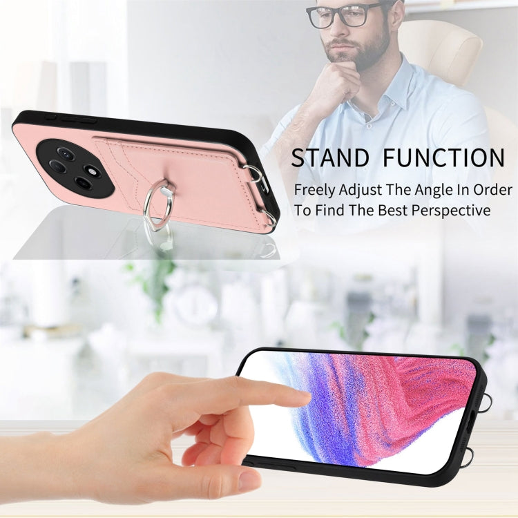 For OPPO Reno 10 Pro 5G Crossbody Rope Ring Card Holder Phone Case