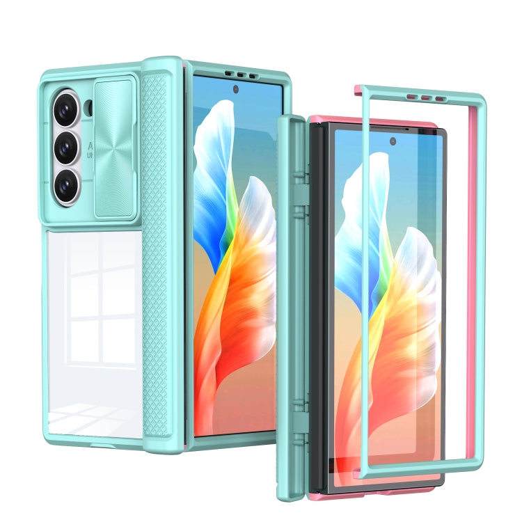 Samsung Galaxy Z Fold 6 Transparent Tempered Glass Shockproof Folding Phone Case with Hinge