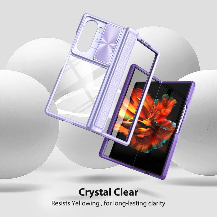 Samsung Galaxy Z Fold 6 Transparent Tempered Glass Shockproof Folding Phone Case with Hinge