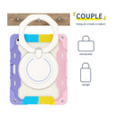 For iPad Air 11 2024 Armor Portable Rotating Ring Holder Silicone Tablet Case with Pen Slot