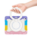 For iPad Air 11 2024 Armor Portable Rotating Ring Holder Silicone Tablet Case with Pen Slot