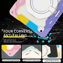 For iPad Air 11 2024 Armor Portable Rotating Ring Holder Silicone Tablet Case with Pen Slot