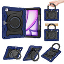 For iPad Air 11 2024 Armor Portable Rotating Ring Holder Silicone Tablet Case with Pen Slot