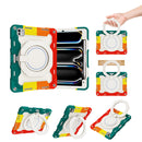 For iPad Air 11 2024 Armor Portable Rotating Ring Holder Silicone Tablet Case with Pen Slot