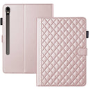 Rhombus Lattice Leather Tablet Case, For Galaxy Tab S9 FE / S9