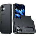 For iPhone 16 Shockproof Armor Phone Case with Card Slot