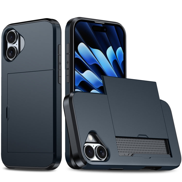 Shockproof Armor Phone Case with Card Slot, For iPhone 16
