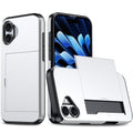 For iPhone 16 Shockproof Armor Phone Case with Card Slot