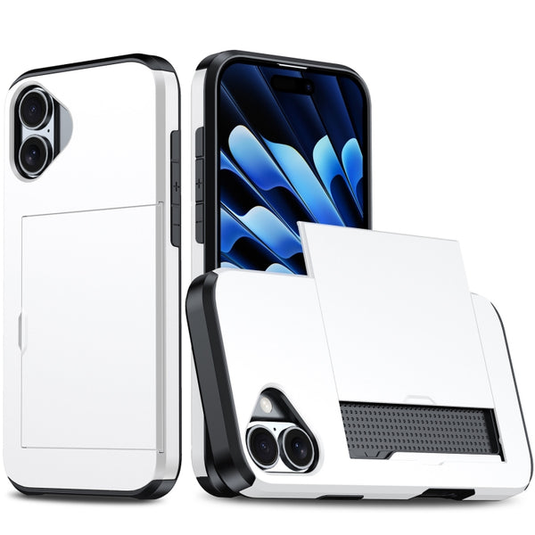 Shockproof Armor Phone Case with Card Slot, For iPhone 16