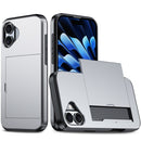 For iPhone 16 Plus Shockproof Armor Phone Case with Card Slot