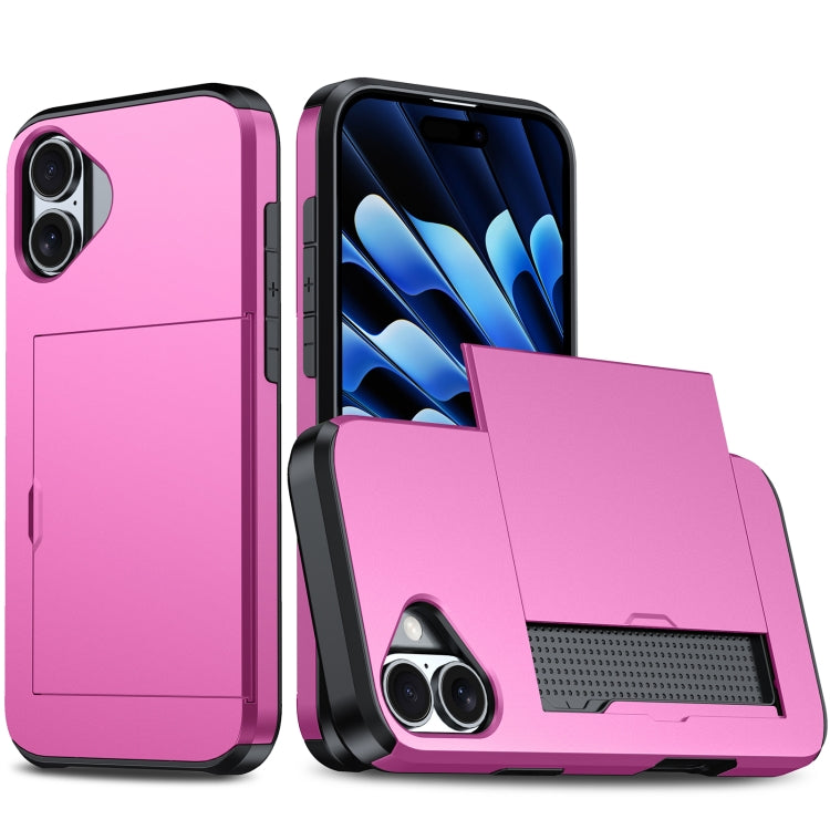 Shockproof Armor Phone Case with Card Slot, For iPhone 16