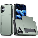 For iPhone 16 Plus Shockproof Armor Phone Case with Card Slot