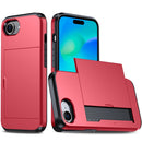 For iPhone 16 Plus Shockproof Armor Phone Case with Card Slot