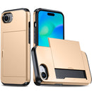 For iPhone 16 Plus Shockproof Armor Phone Case with Card Slot