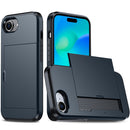 For iPhone 16 Plus Shockproof Armor Phone Case with Card Slot