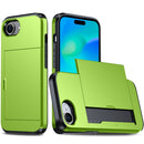 For iPhone 16 Plus Shockproof Armor Phone Case with Card Slot