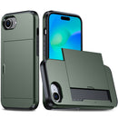 For iPhone 16 Plus Shockproof Armor Phone Case with Card Slot
