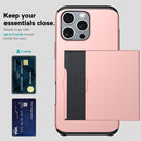 For iPhone 16 Plus Shockproof Armor Phone Case with Card Slot