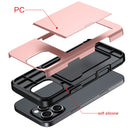 For iPhone 16 Plus Shockproof Armor Phone Case with Card Slot