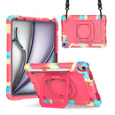 For iPad Air 11 2024 Handle Grip Holder Silicone Hybrid PC Tablet Case with Strap