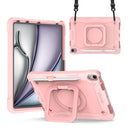 For iPad Air 11 2024 Handle Grip Holder Silicone Hybrid PC Tablet Case with Strap
