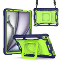 For iPad Air 11 2024 Handle Grip Holder Silicone Hybrid PC Tablet Case with Strap